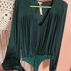 Emerald Silk Oversized Bodysuit